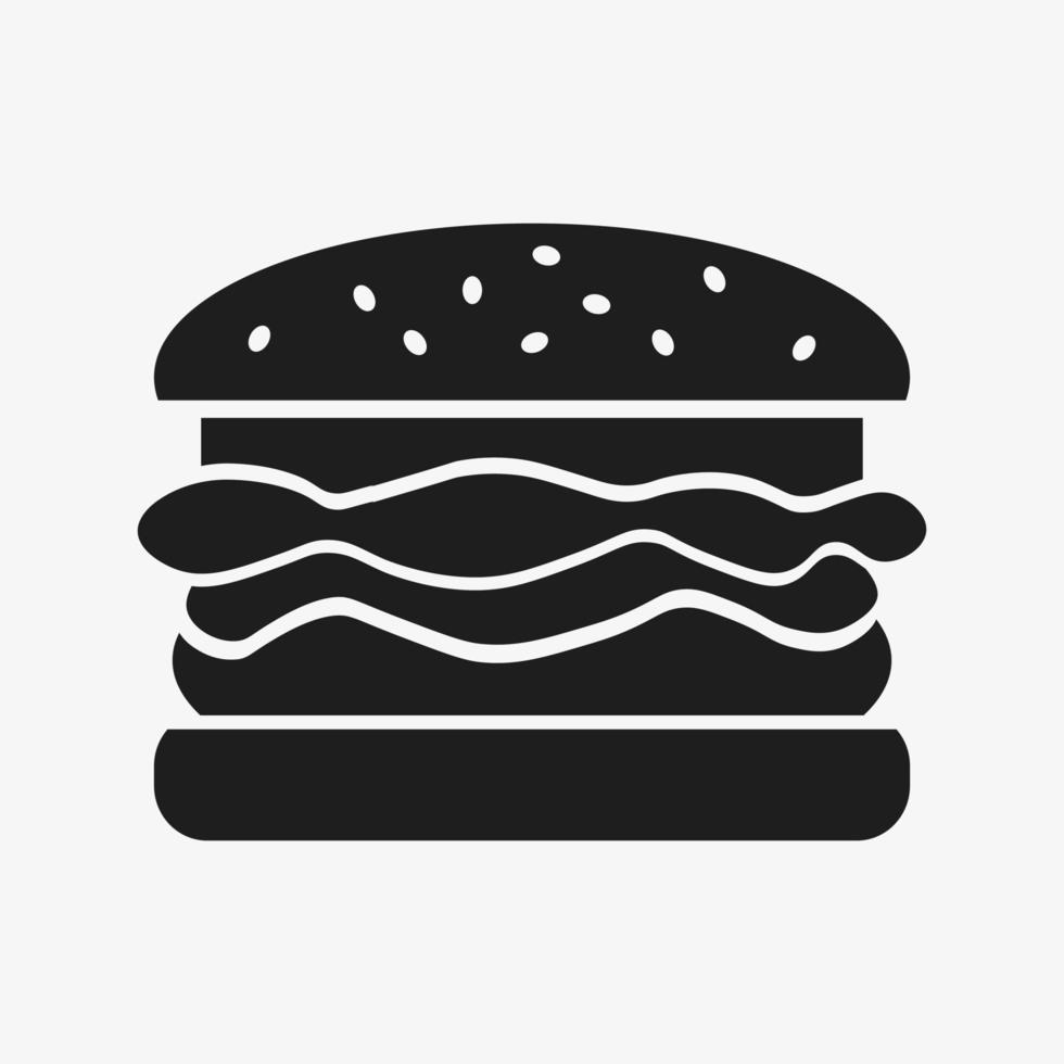 Hamburger vector icon isolated on white background