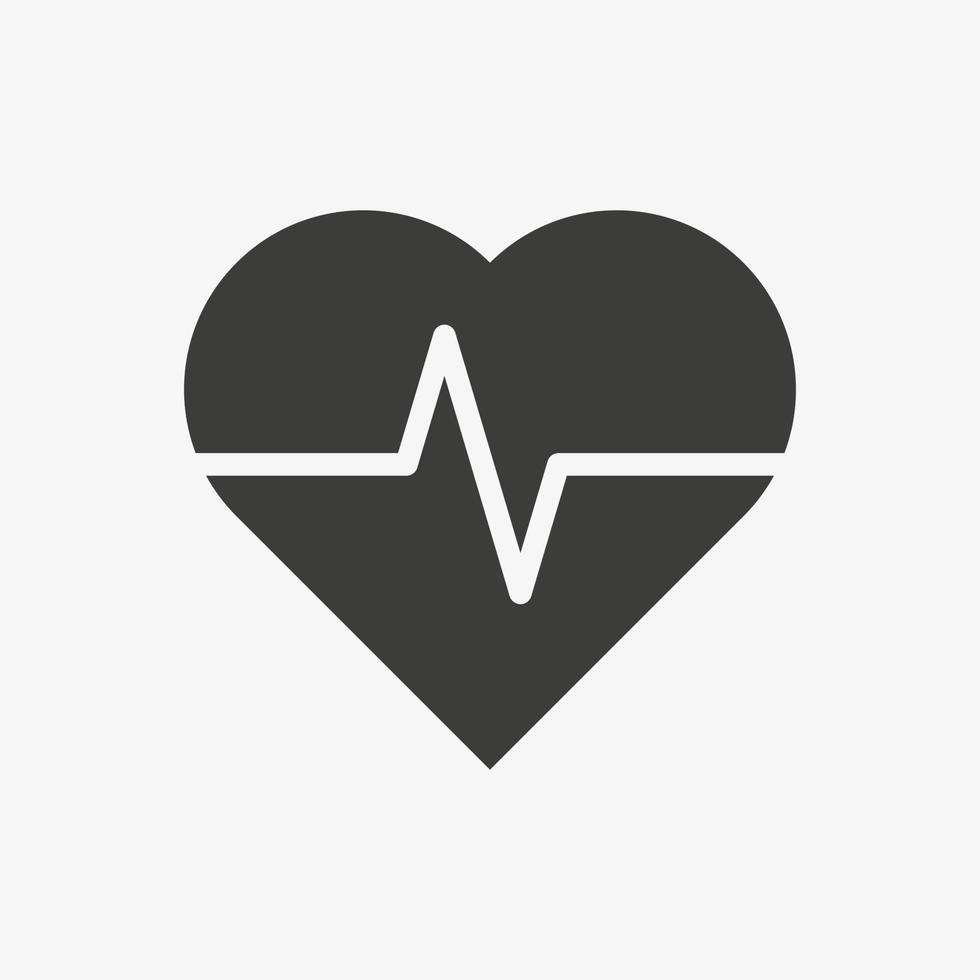 Healthcare and medical related icon. Heart rate symbol. Heartbreat ECG sign vector