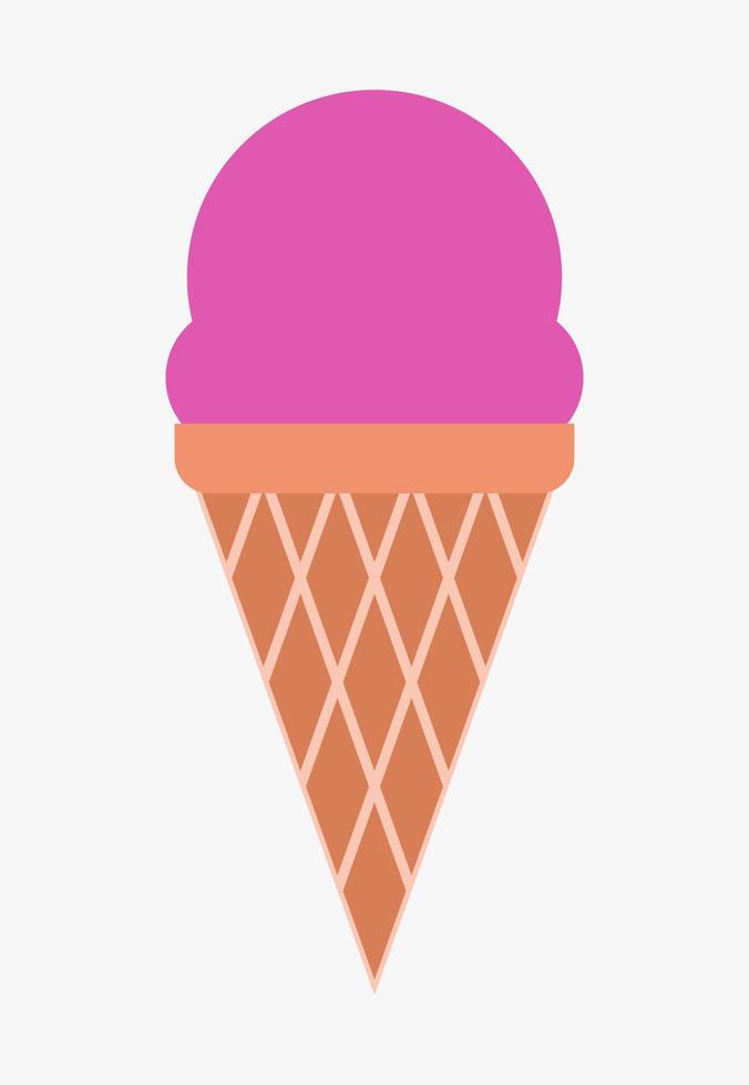 helado en estilo plano aislado sobre fondo blanco. Ilustración de vector de helado