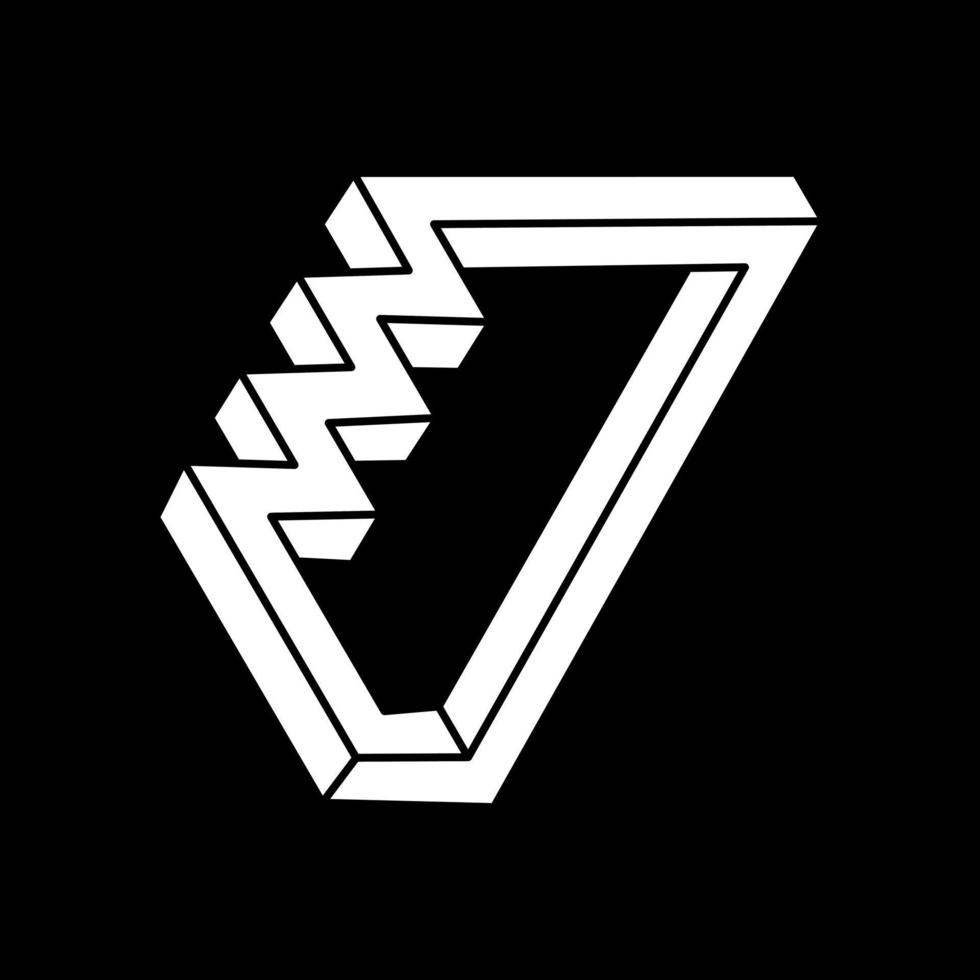 Impossible shapes logo design, optical illusion object. Optical art. Sacred geometry figure. vector