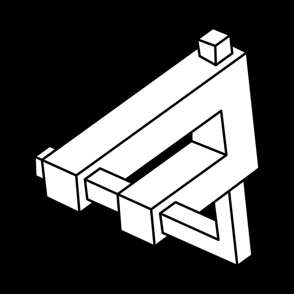 formas imposibles. figura de ilusión óptica. objeto geométrico eterno abstracto. arte óptico. vector