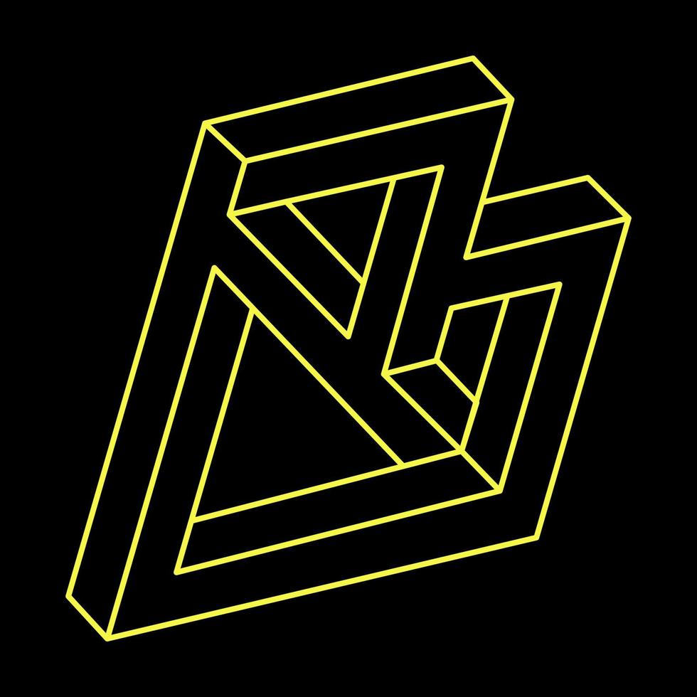 Impossible optical illusion shape. Optical art object. Impossible figures. Sacred geometry. Paradox. vector