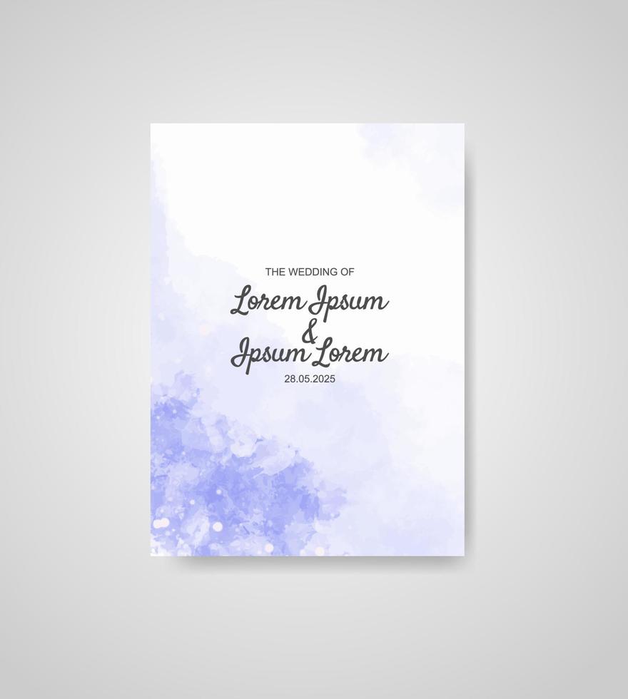 Wedding invitation with abstract watercolor background vector