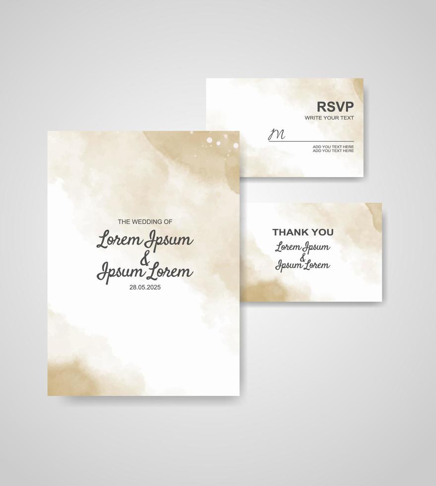 Wedding invitation with abstract watercolor background vector