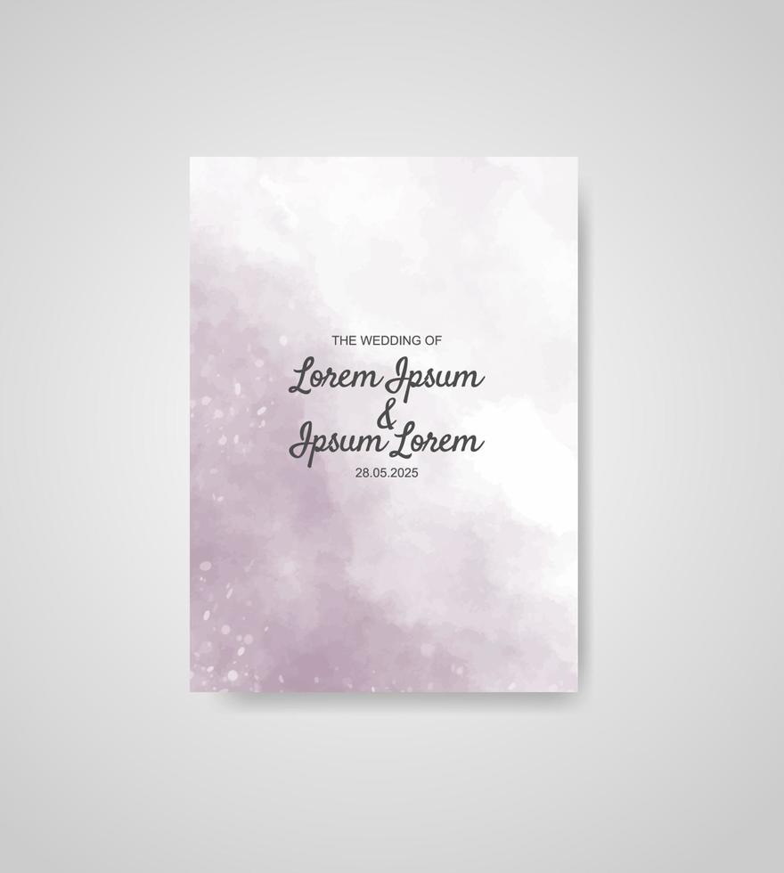 Wedding invitation with abstract watercolor background vector
