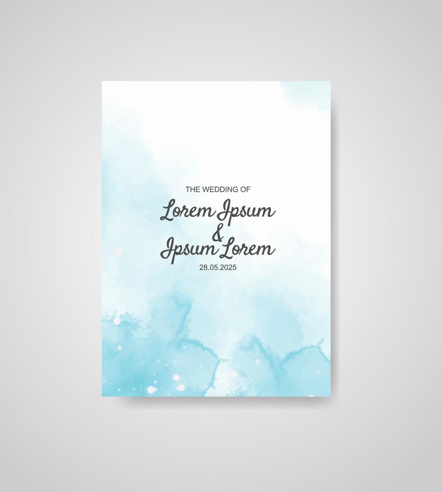 Wedding invitation with abstract watercolor background vector