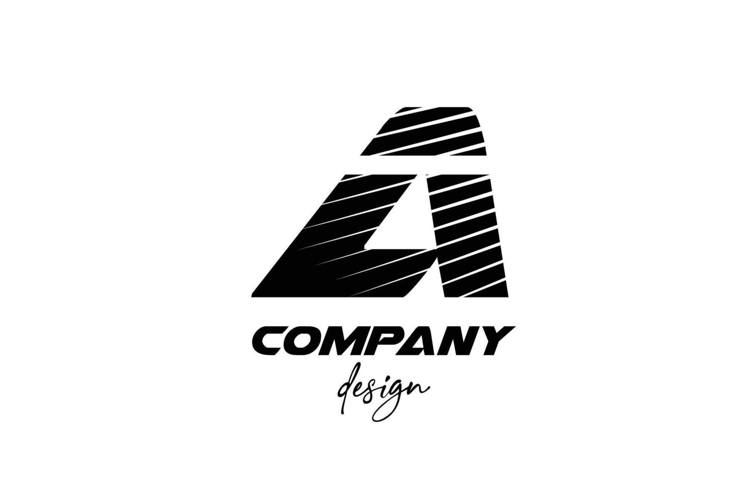 blanco y negro un logotipo de icono de letra del alfabeto. diseño creativo para empresas y negocios con estilo audaz en rodajas vector