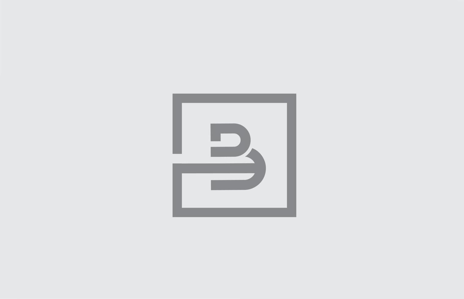 Diseño del logotipo del icono de la letra del alfabeto de la línea b. plantilla creativa para negocios y empresas en color gris vector