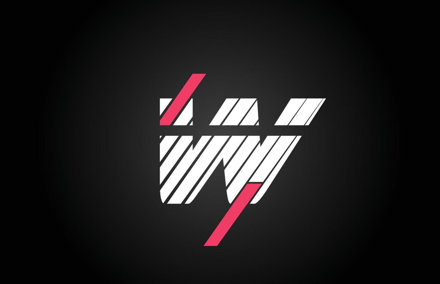 diseño de línea w diseño del logotipo del icono de la letra del alfabeto. plantilla creativa para empresas y empresas con color rosa y blanco vector