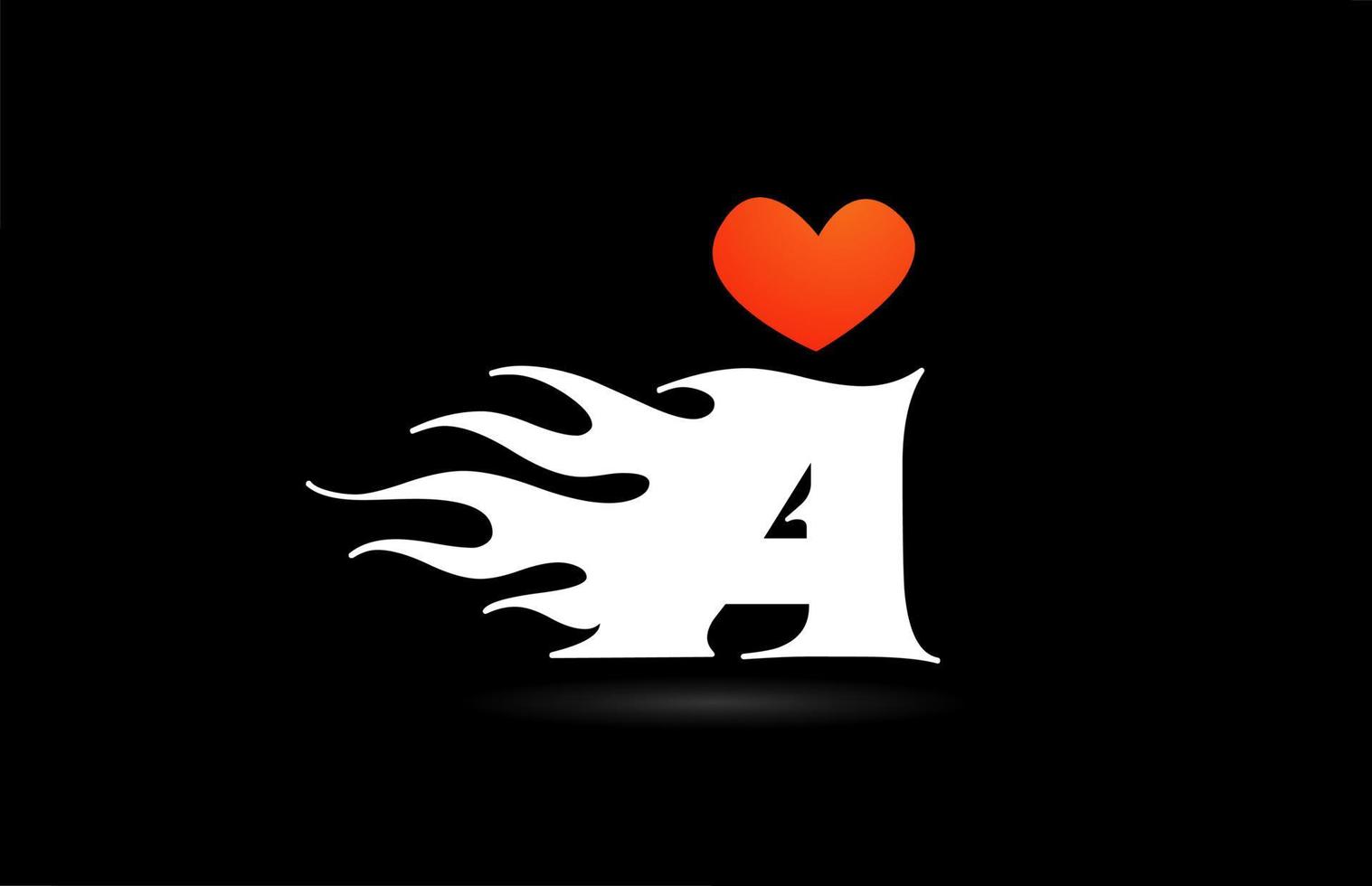 alphabet A letter icon logo design. Creative template for business with love heart flames vector