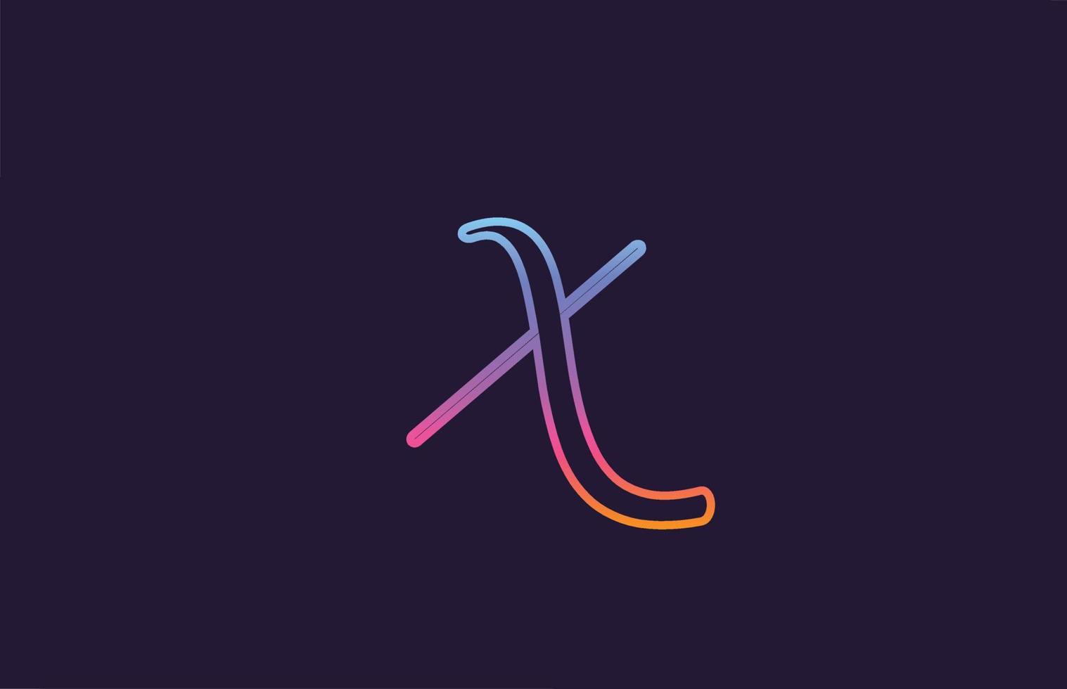 X alphabet letter icon logo design. Creative template for business and company with colorful line color vector