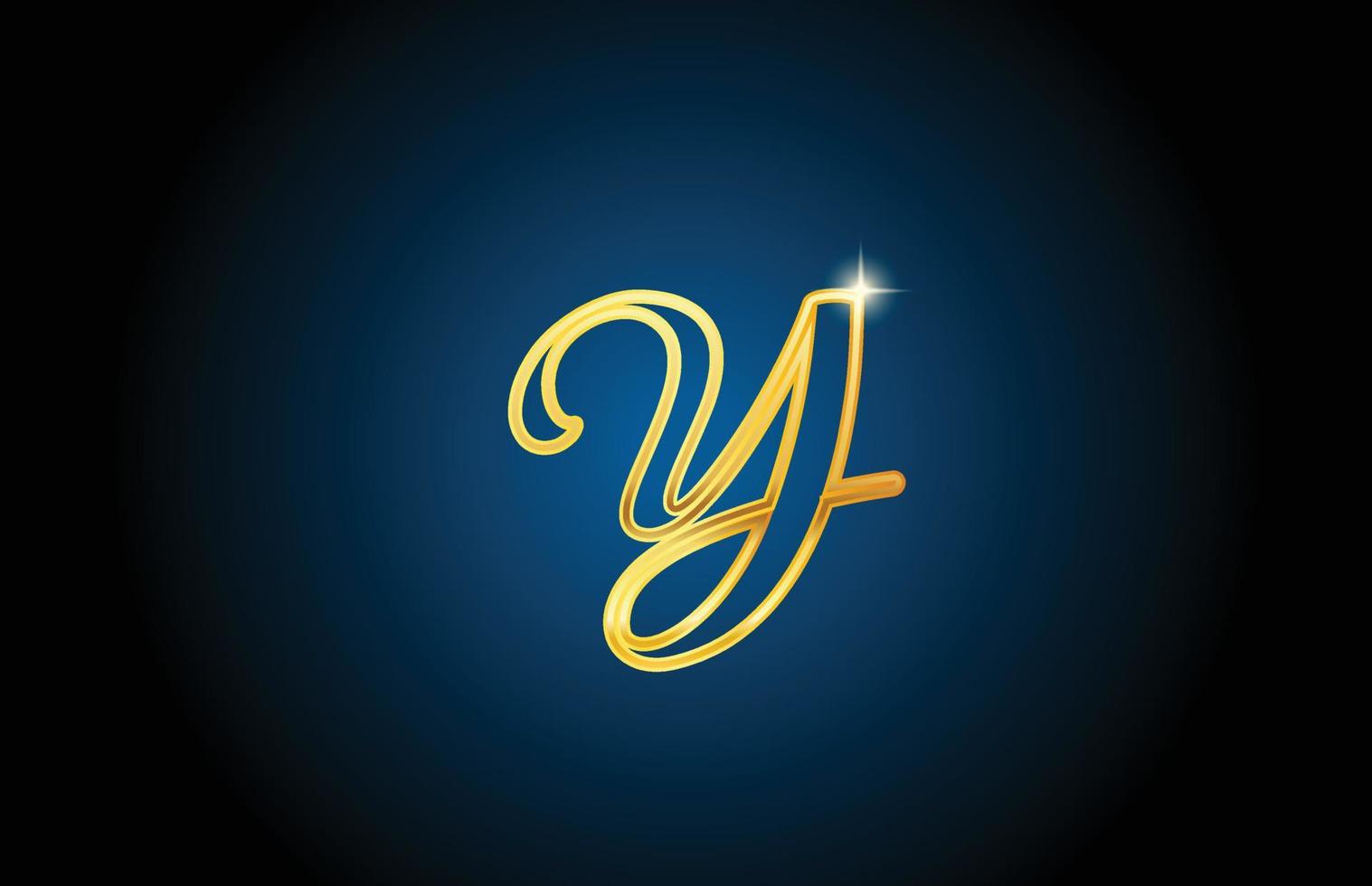 golden line Y alphabet letter logo icon design. Creative luxury template for business and company vector