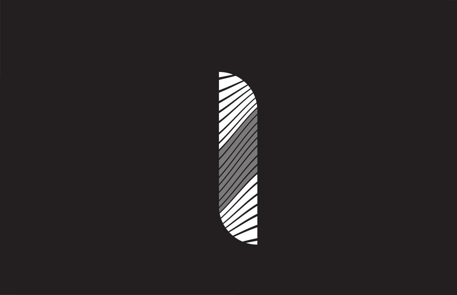 líneas en blanco y negro i diseño del logotipo del icono de la letra del alfabeto. plantilla creativa para negocios vector
