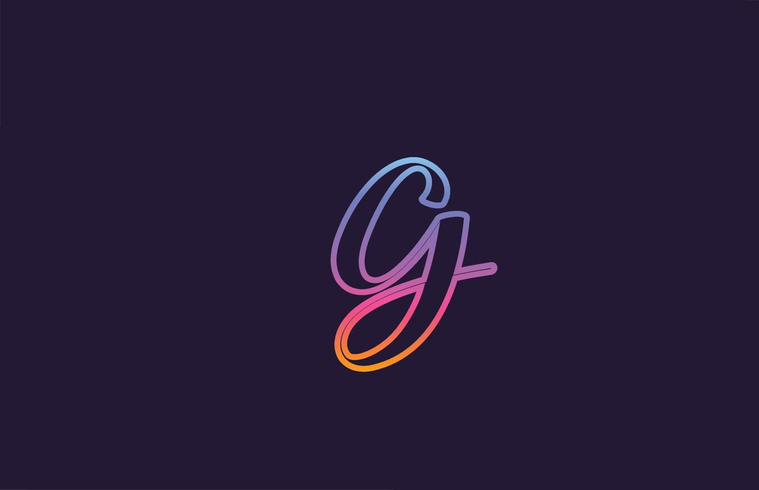 g diseño del logotipo del icono de la letra del alfabeto. plantilla creativa para empresas y empresas con color de línea colorido vector