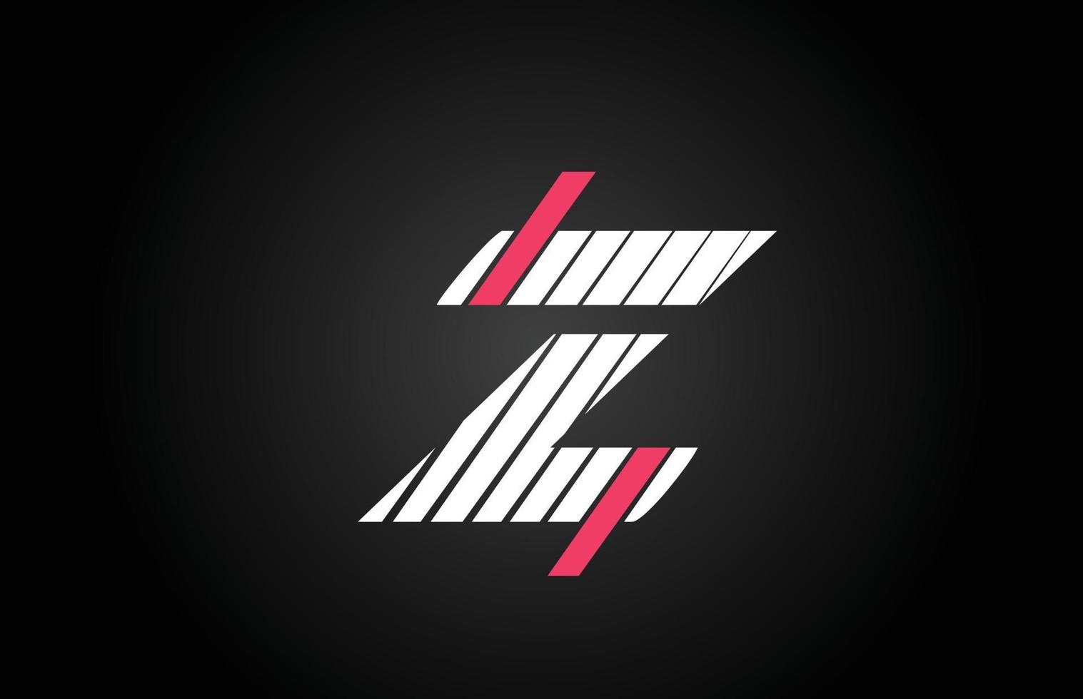 line design Z alphabet letter icon logo design. Creative template for business and company with pink and white color vector