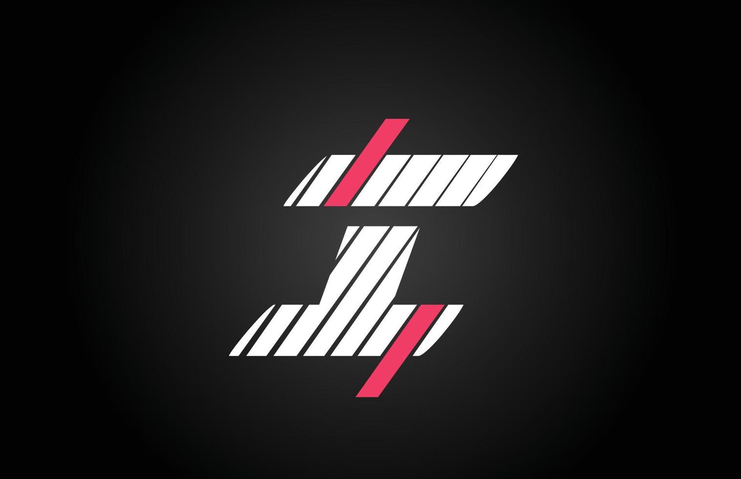 diseño de línea i diseño del logotipo del icono de la letra del alfabeto. plantilla creativa para empresas y empresas con color rosa y blanco vector