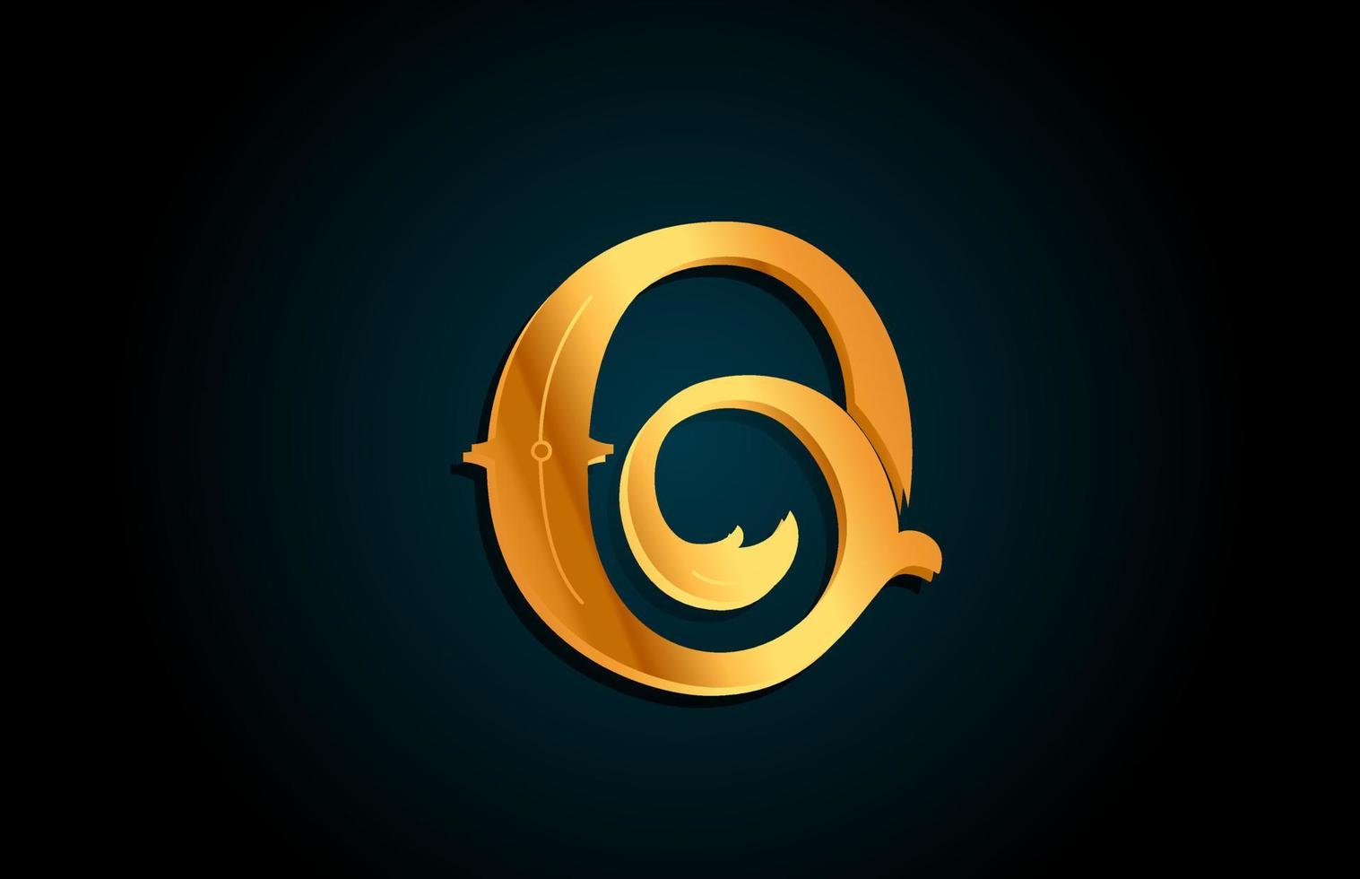 icono de diseño de logotipo de letra del alfabeto o dorado. plantilla creativa para negocio o empresa con color amarillo vector