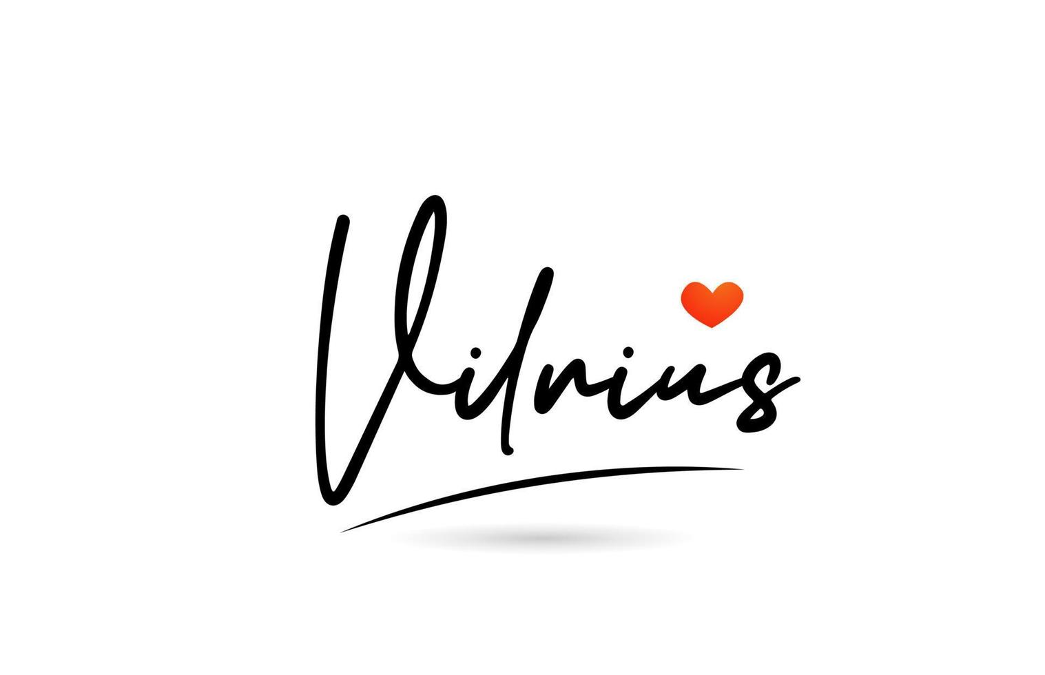 texto de la ciudad de vilnius con diseño de corazón de amor rojo. icono de diseño manuscrito de tipografía vector