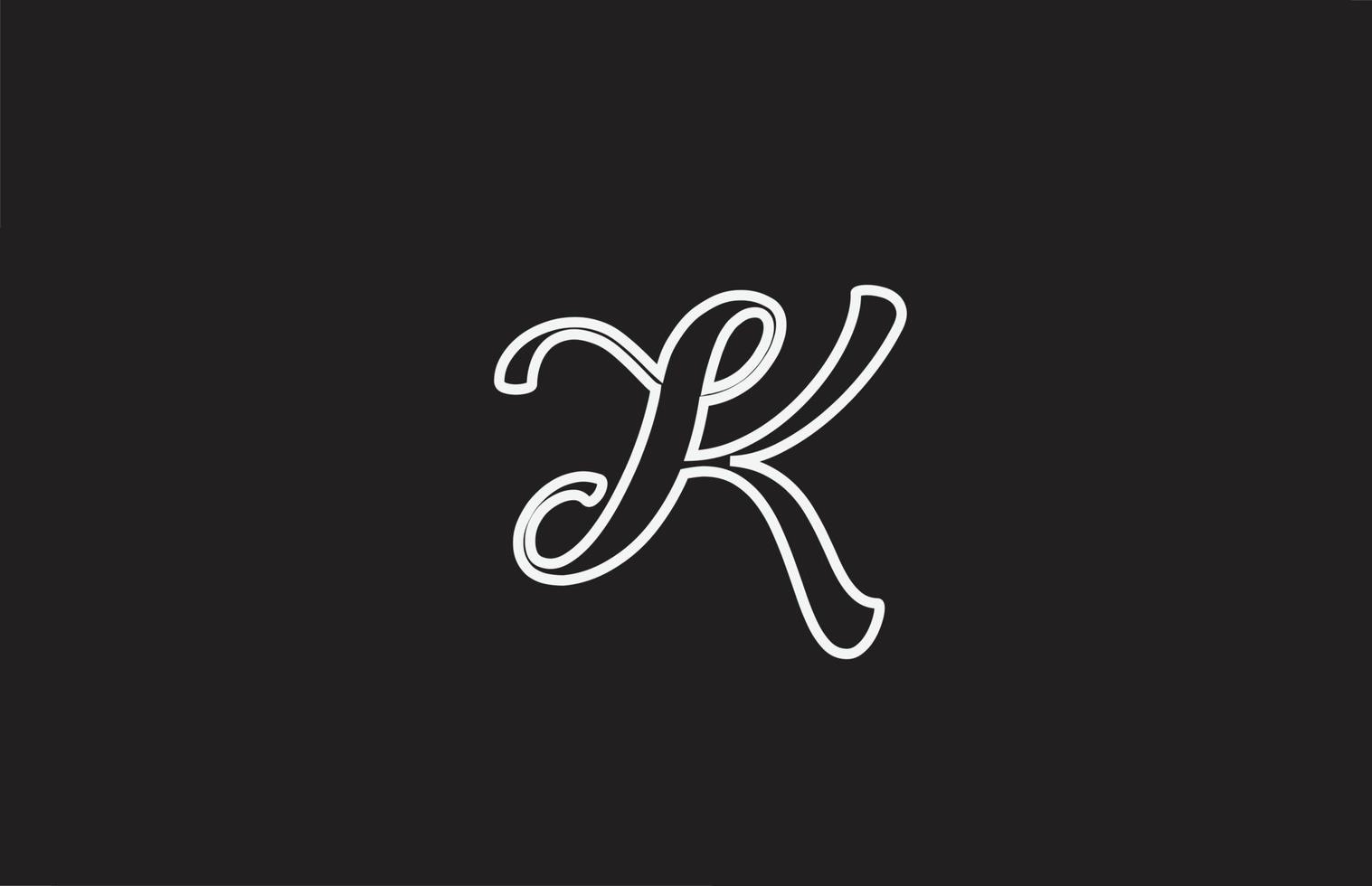 line K icon logo design with handwritten style. Creative template for company vector