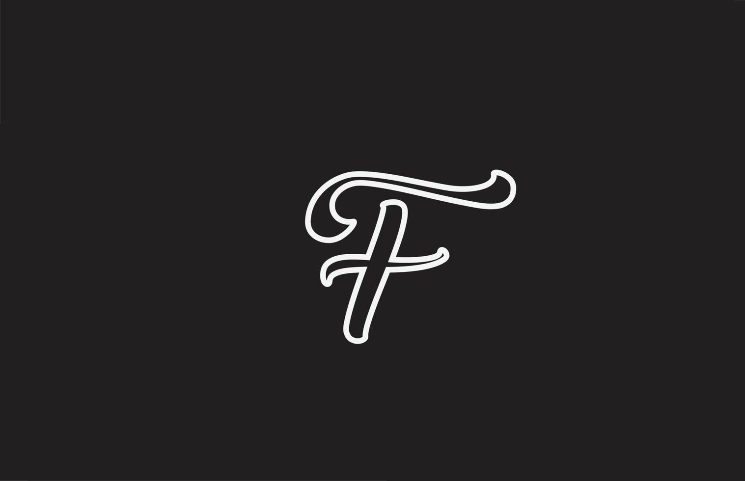 line F icon logo design with handwritten style. Creative template for company vector