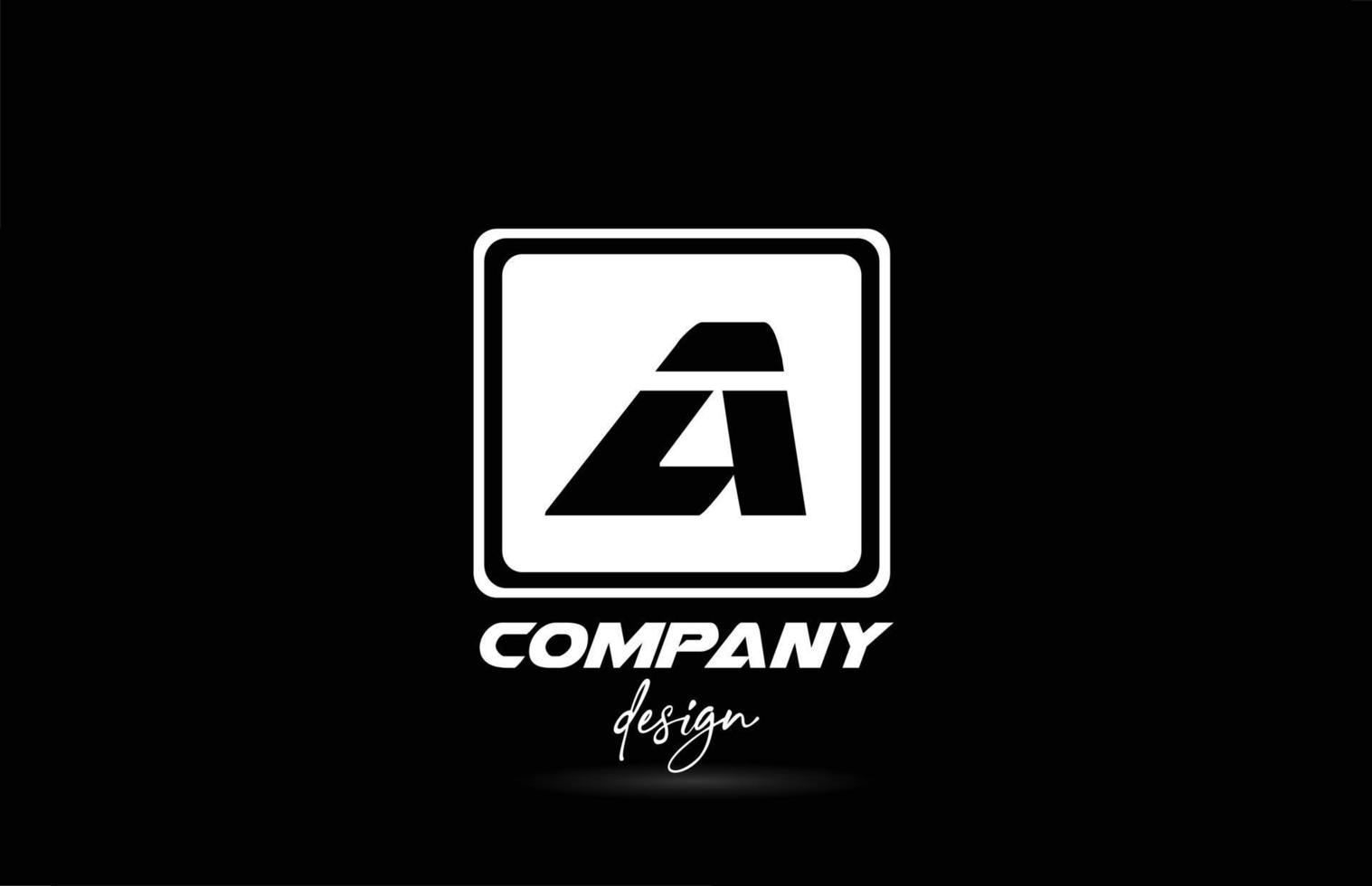 square A alphabet icon letter logo with black and white design. Creative template for company and business vector