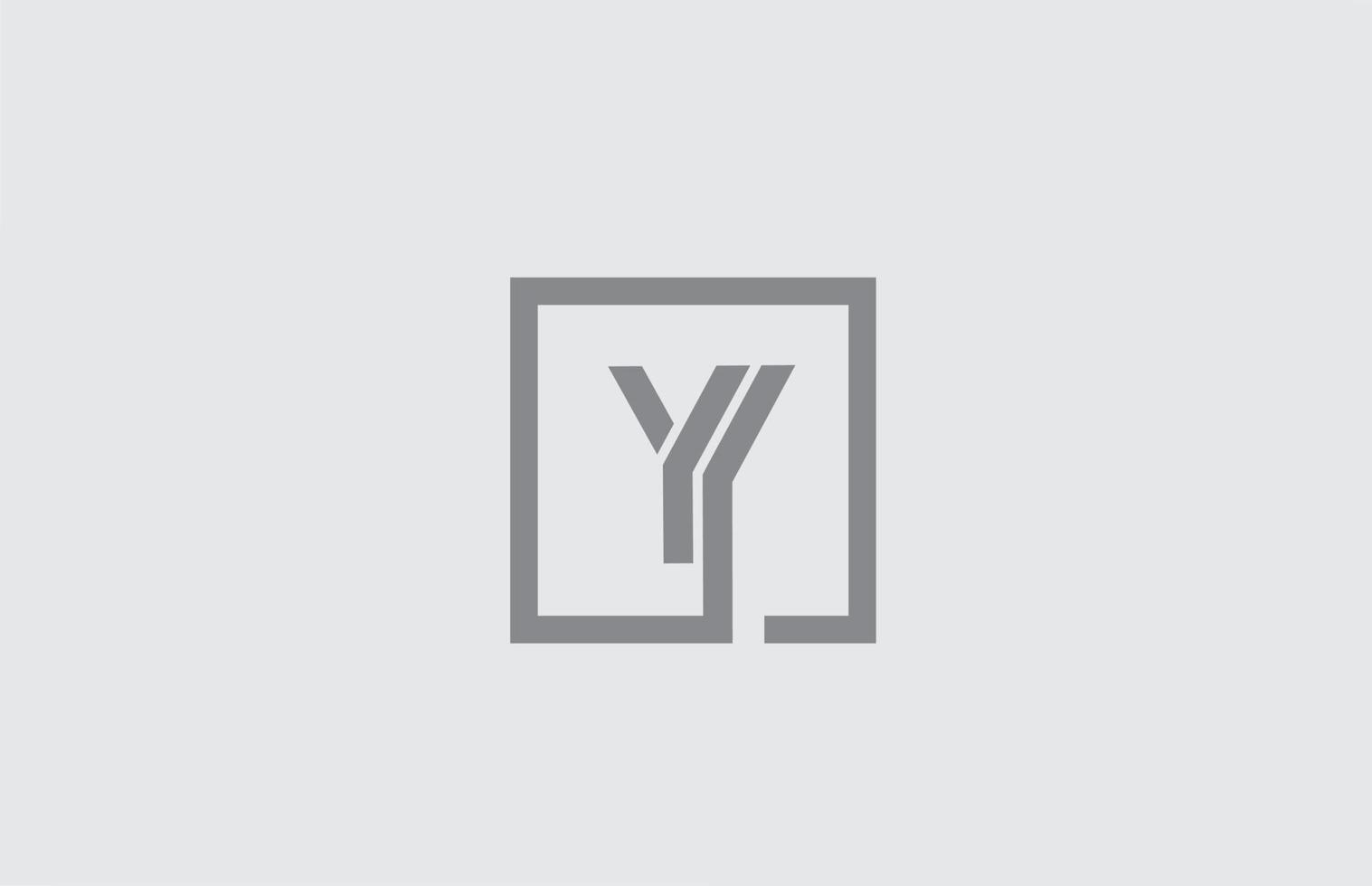 Y line alphabet letter icon logo design. Creative template for business and company in grey color vector