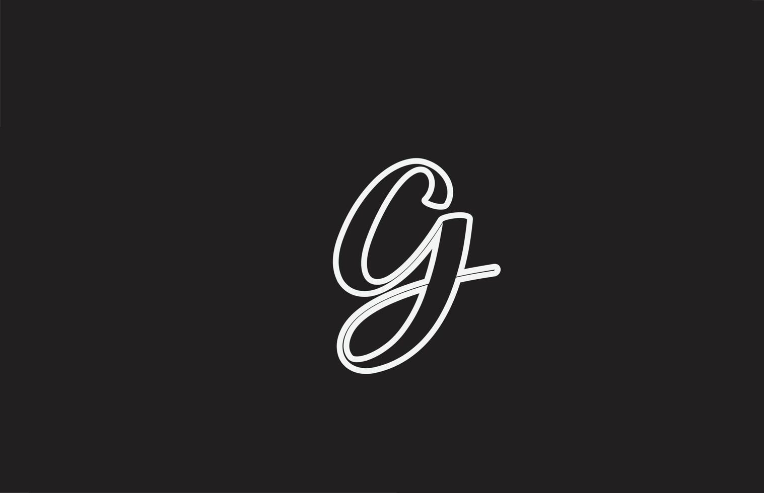 line G icon logo design with handwritten style. Creative template for company vector