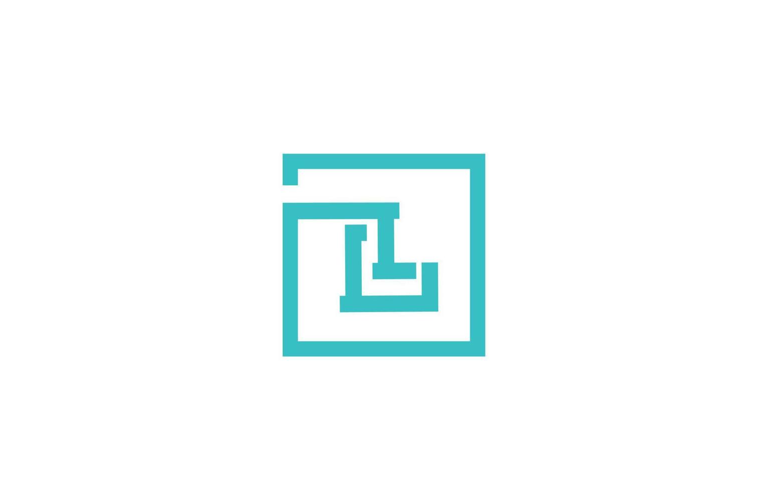 Diseño del icono del logotipo de la letra del alfabeto l. plantilla creativa para empresas y negocios con color de línea azul vector