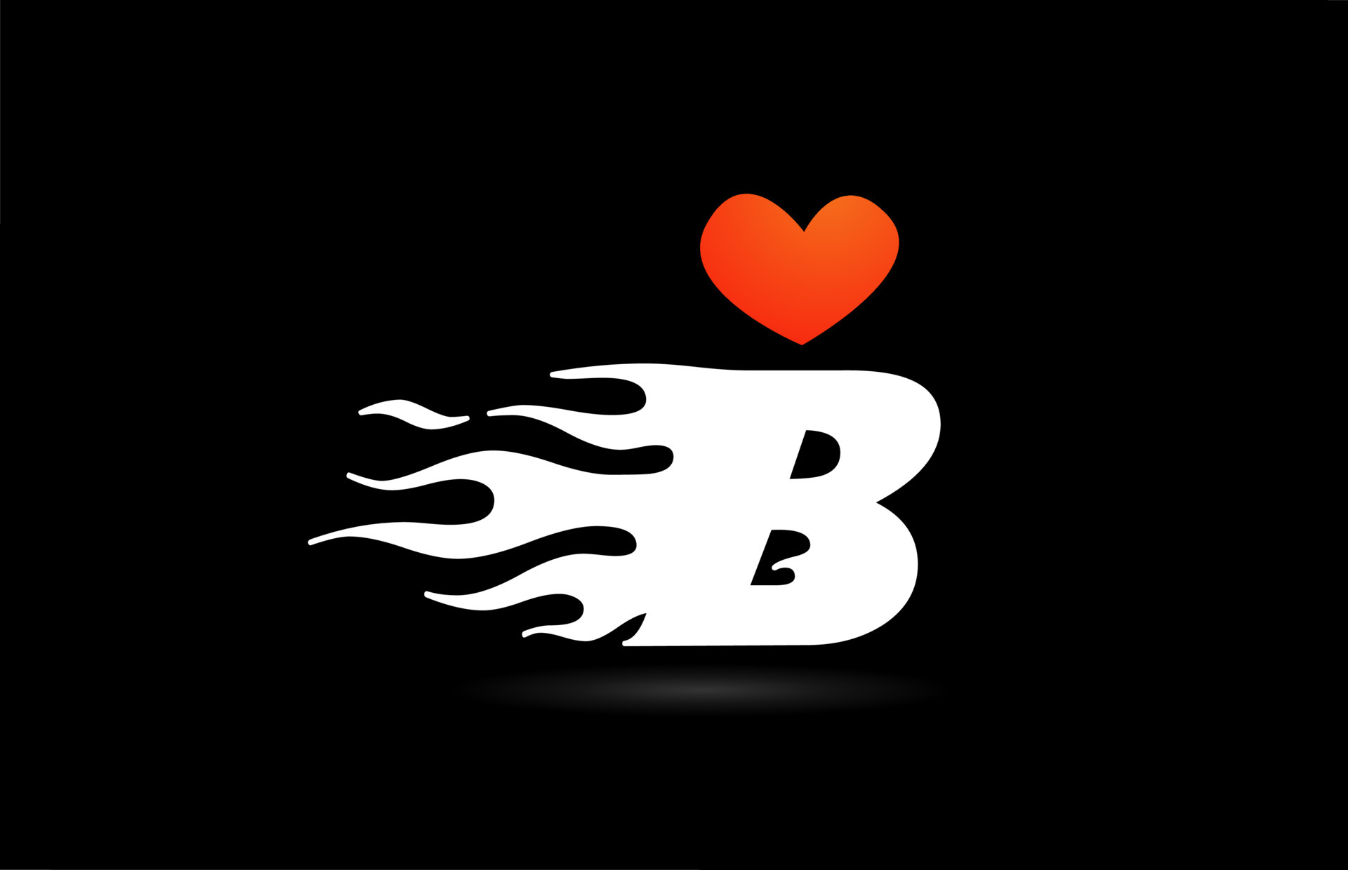 alphabet B letter icon logo design. Creative template for business with  love heart flames 5867035 Vector Art at Vecteezy