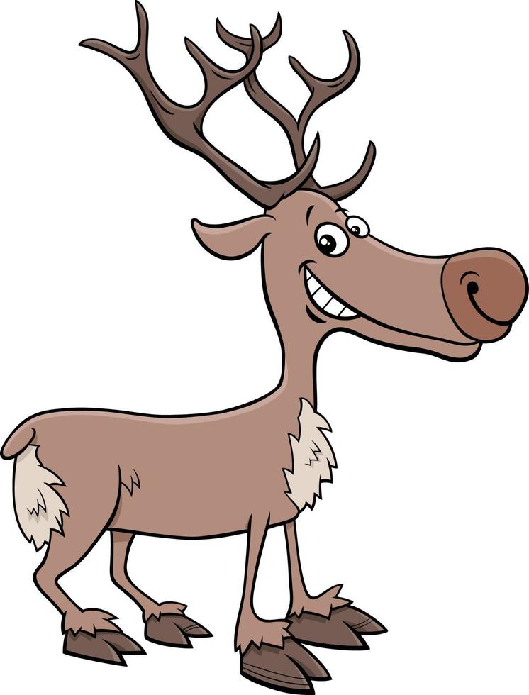 personaje animal cómico de renos de dibujos animados vector