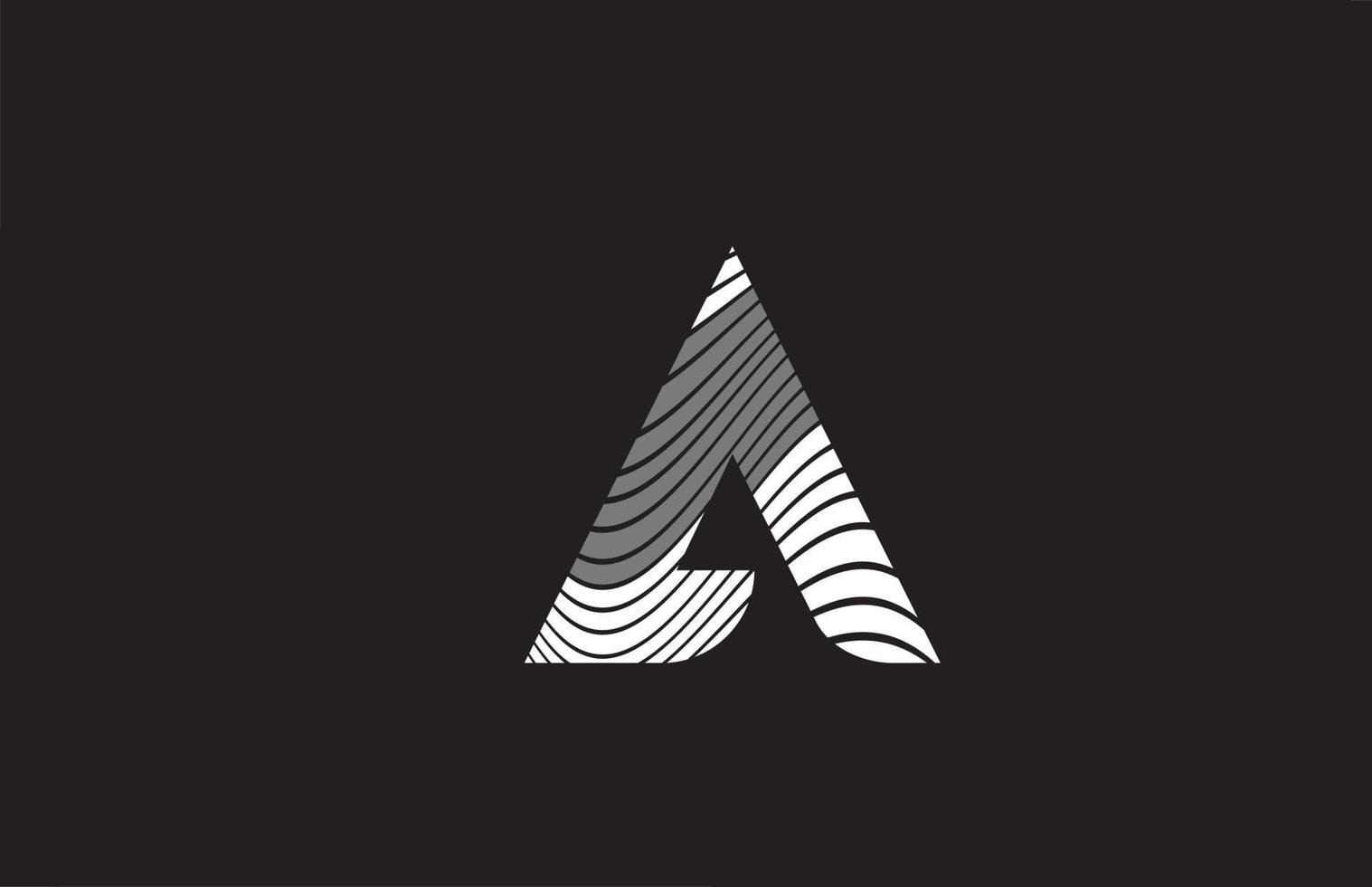 líneas en blanco y negro un diseño de logotipo de icono de letra del alfabeto. plantilla creativa para negocios vector