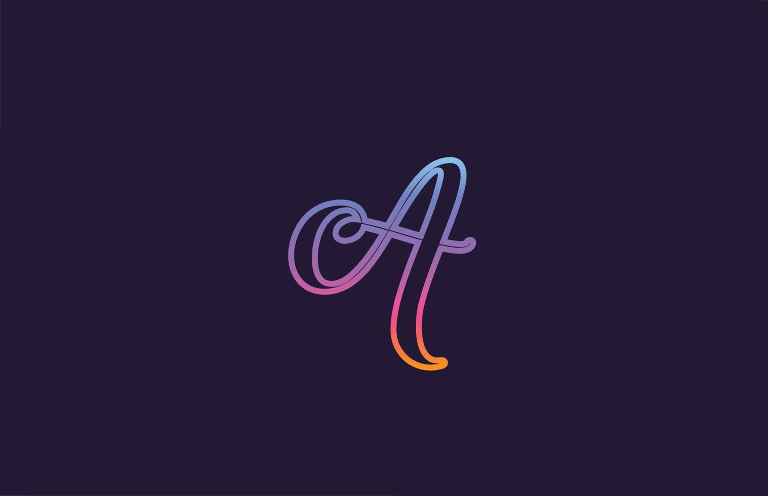 A alphabet letter icon logo design. Creative template for business and company with colorful line color vector