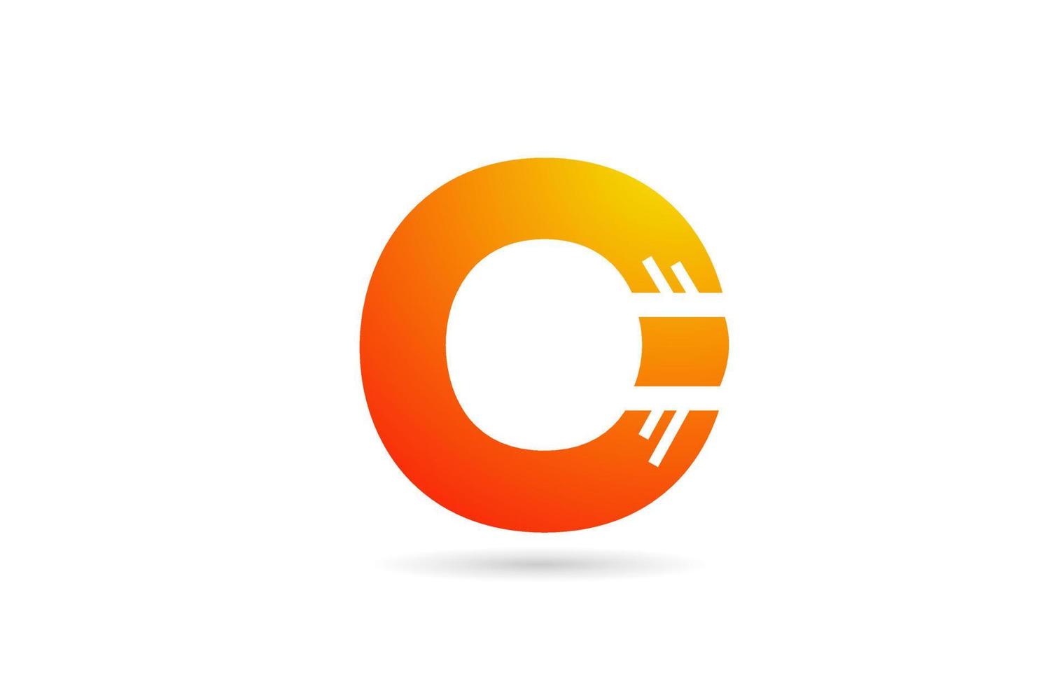 O orange gradient alphabet letter logo design icon. Creative template for business vector