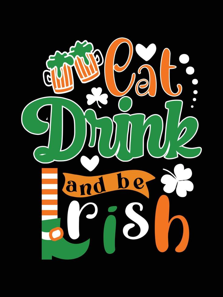 St. Patrick's Day typography colorful lettering T-shirt design vector