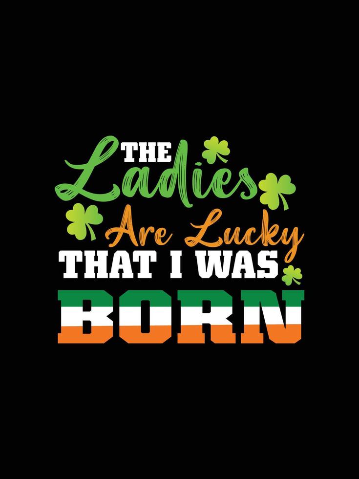 St. Patrick's Day typography colorful lettering T-shirt design vector