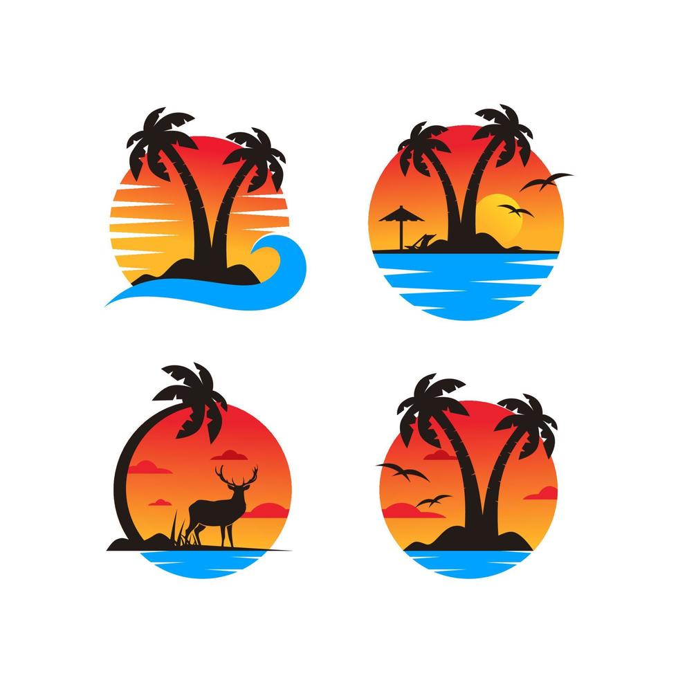 palmera en una plantilla de logotipo de playa vector