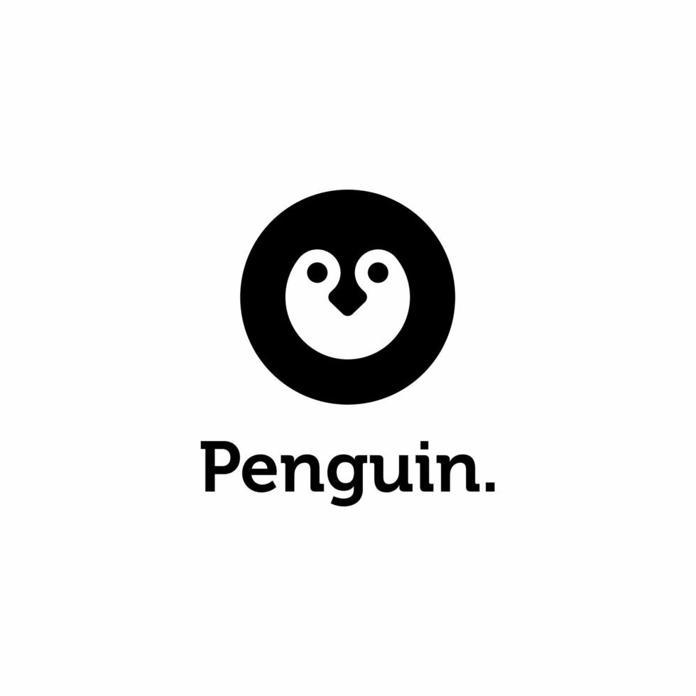 diseño de ilustración de icono de vector de logotipo de cabeza de pingüino