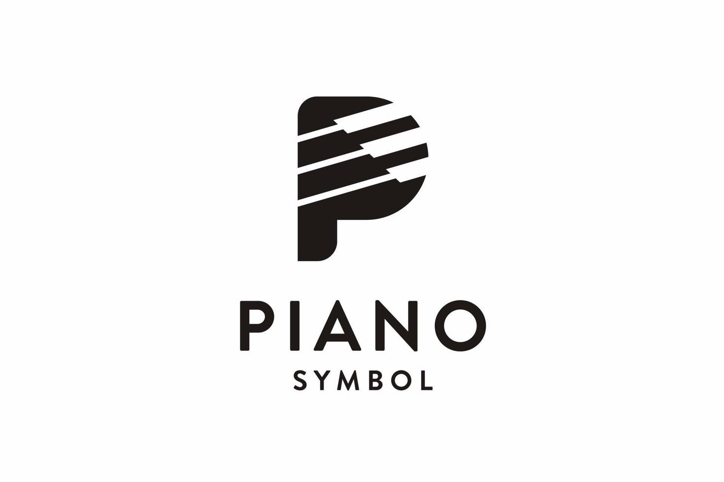 Letter P Piano Logo Icon Vector Illustration