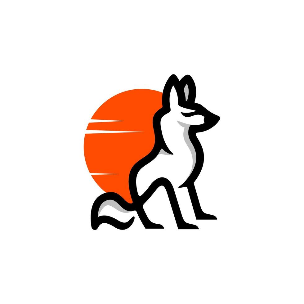Ilustración de vector de logotipo de lobo, elemento de diseño de logotipo, cartel, tarjeta, banner, emblema, camiseta. ilustración vectorial