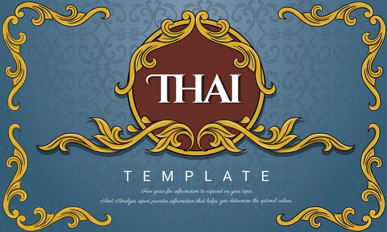 Decorative Thai traditional art frame for invitations. vector