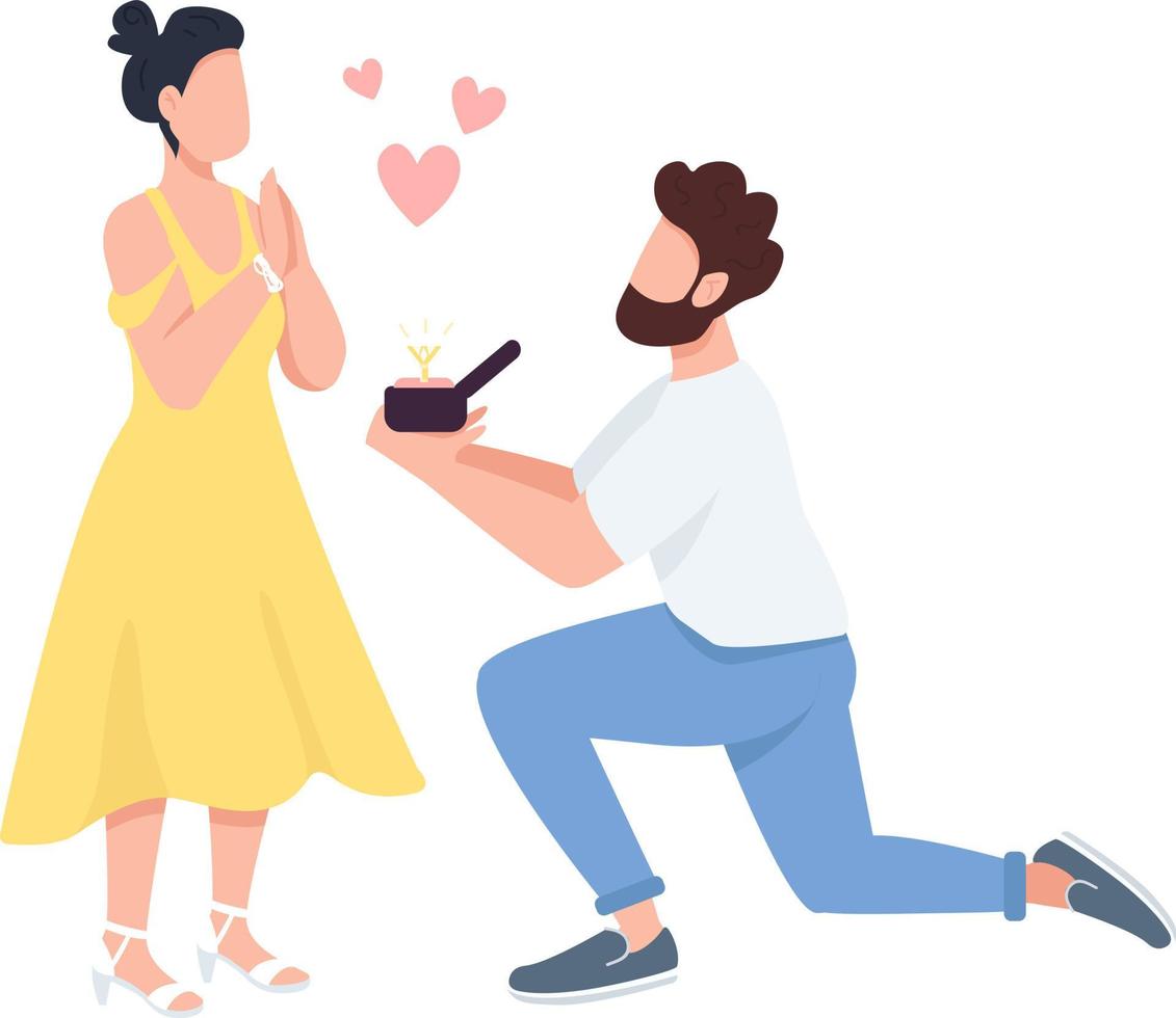 Marriage proposal semi flat color vector characters 5867893 Vector Art