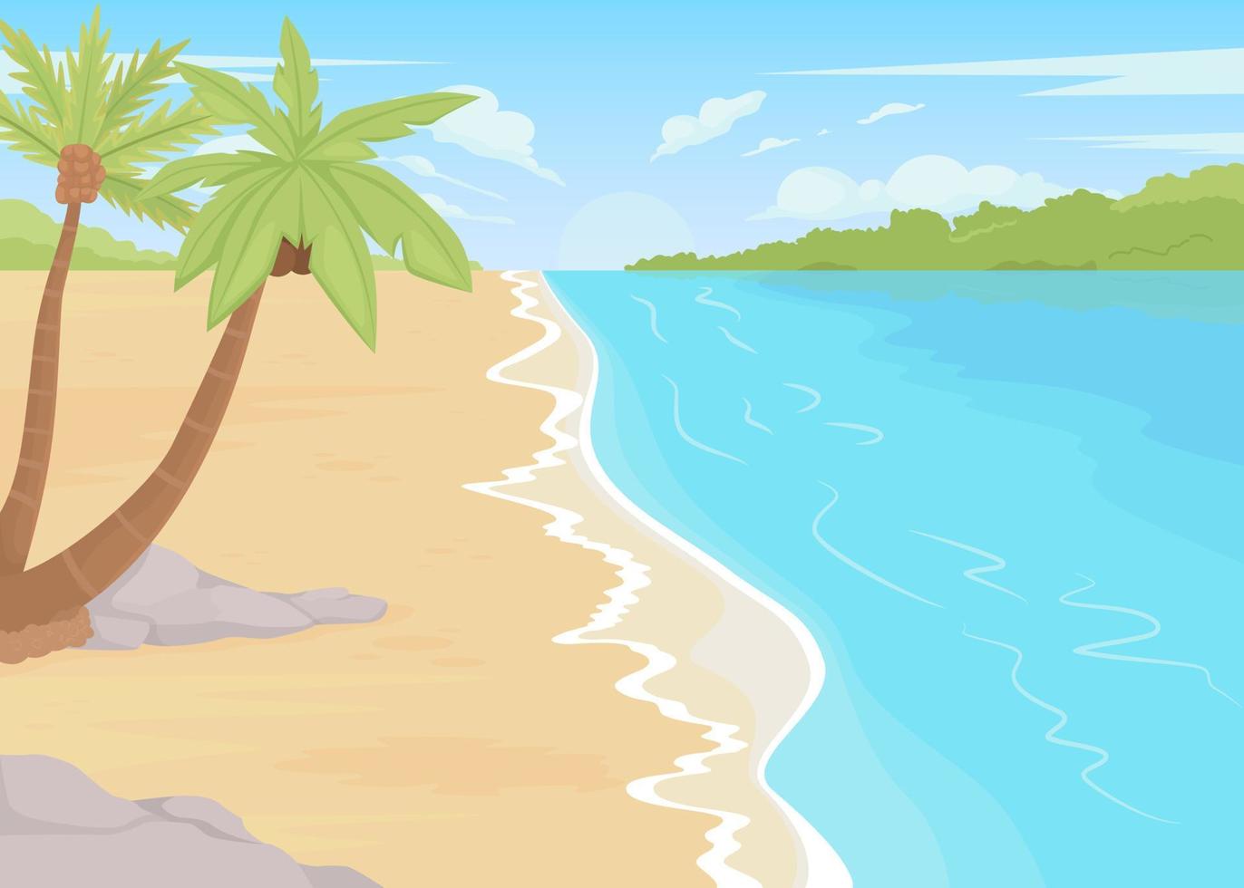 Tropical vacation flat color vector illustration
