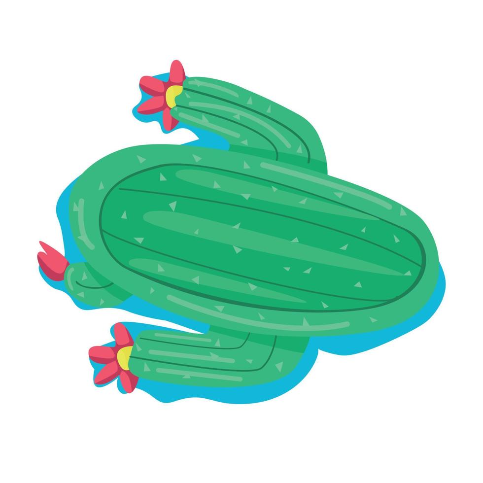 colchón de aire en forma de cactus objeto de vector de color semiplano