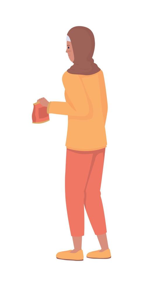 Buying food semi flat color vector character