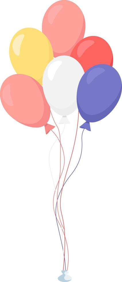 Objeto de vector de color semiplano de globos de aire