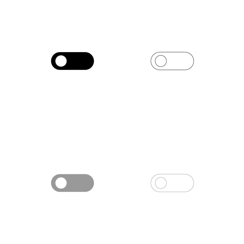 Toggle switch set black white icon . vector
