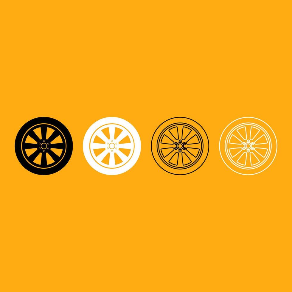 Car wheel it is white icon . vector