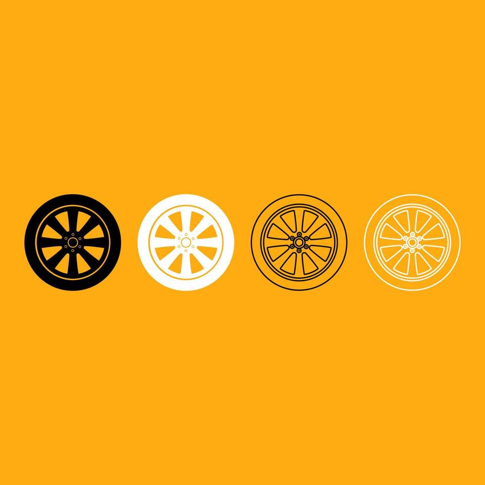 Car wheel it is white icon . vector