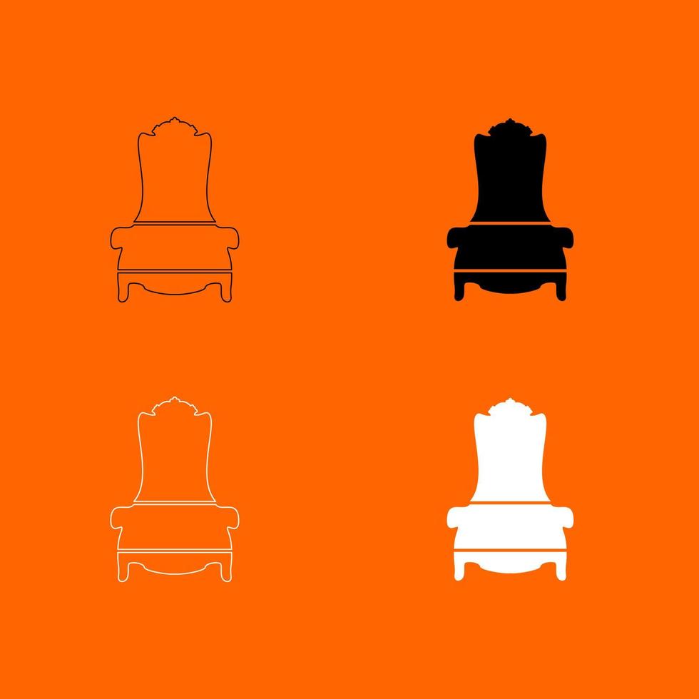 Throne black and white color set icon . vector