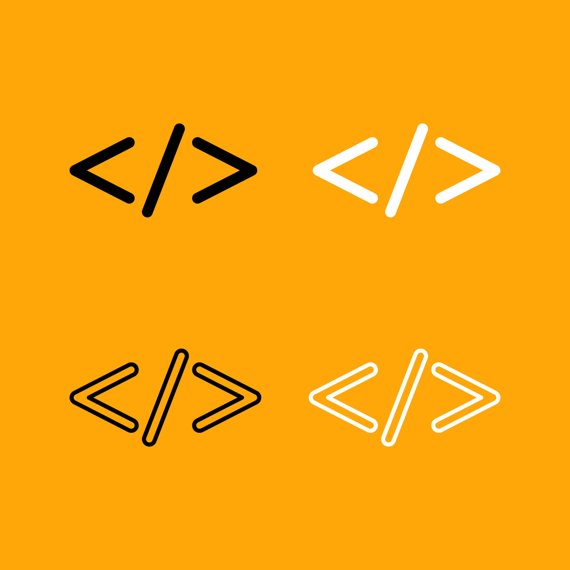 Symbol code set black and white icon . 5868369 Vector Art at Vecteezy